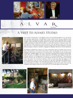2015 Alvar update – a visit to Alvars Studio 2015